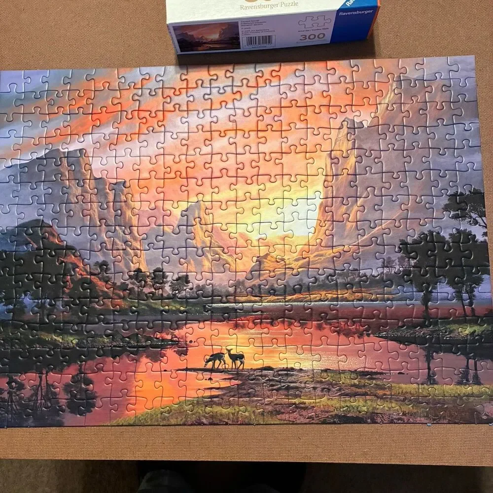 Ravensburger Great Outdoors Tranquil Sunset 300 Piece Puzzle Complete